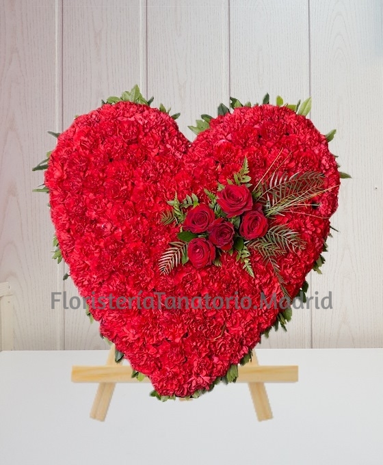 Corazón de flores para funeral Getafe